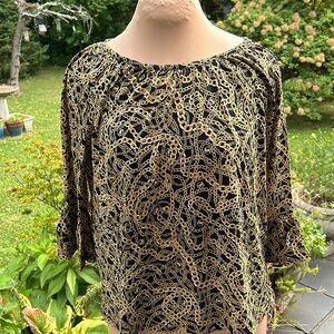 Michael Kors black & gold top size medium